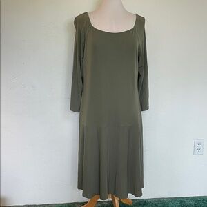 Vintage Lauren by Ralph Lauren Olive Green "A Line" Style Pullover Dress Sz XL